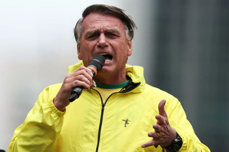 Jair Bolsonaro, em ato pró-anistia, na Avenida Paulista Foto: EFE/ Isaac Fontana