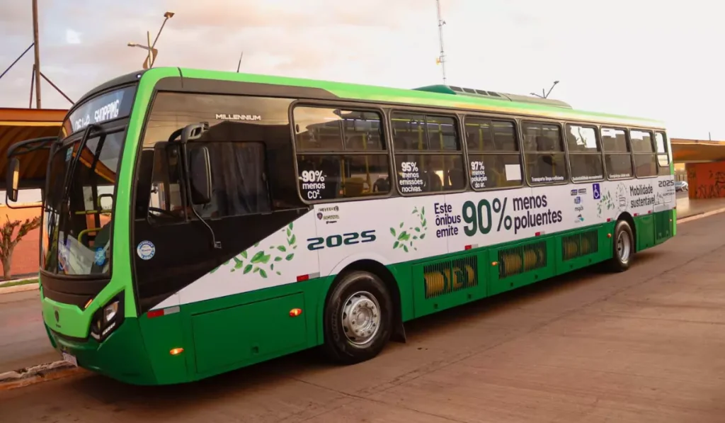 Ônibus a gás natural em Campo Grande (Foto: Divulgação, PMCG)