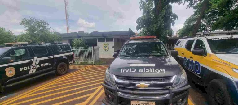 Acusado foi levado para a Depac de Dourados (Foto: Marcos Morandi, Midiamax)