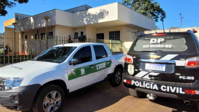 Operação da Polícia Civil, Miríade, na agência do Detran-MS de Rio Negro, em 2023. (Divulgação)