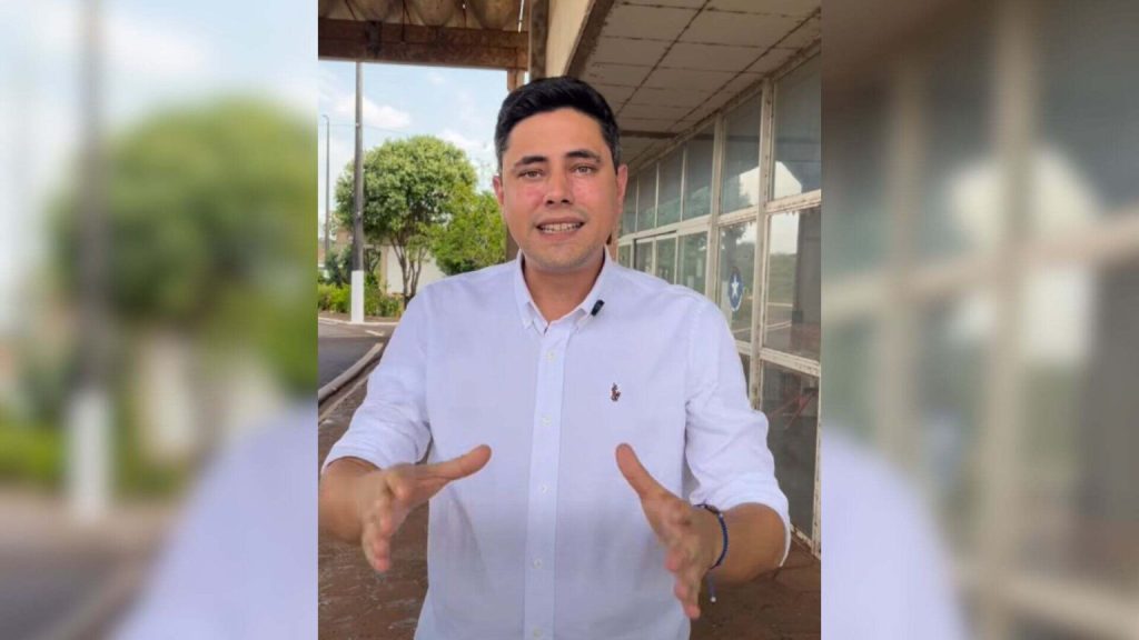 Prefeito de Bela Vista, Gabriel Boccia (PP), critica ausência do Governo Federal. (Reprodução Redes Sociais)