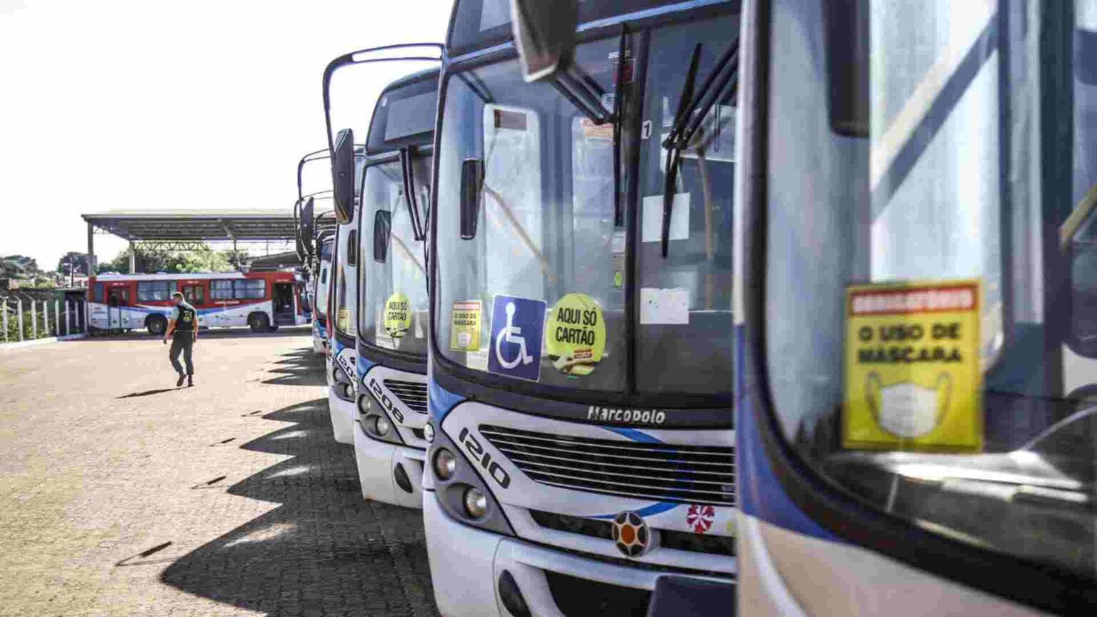 Garagem do Consórcio Guaicurus, em Campo Grande. (Henrique Arakaki, Jornal Midiamax)