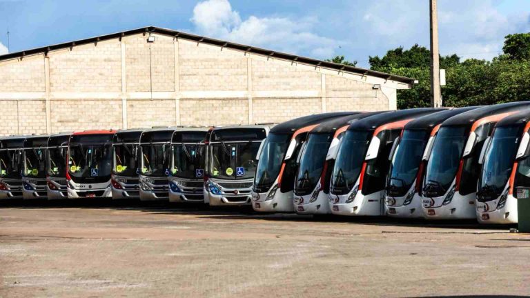 Garagem de ônibus do Consórcio Guaicurus. (Henrique Arakaki, Jornal Midiamax)