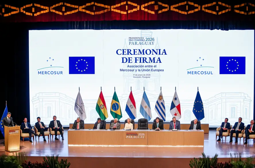 Assinatura UE-Mercosul (Foto: REUTERS/Cesar Olmedo)
