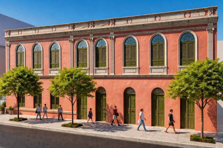 Imagem de como ficará a fachada do prédio após revitalização