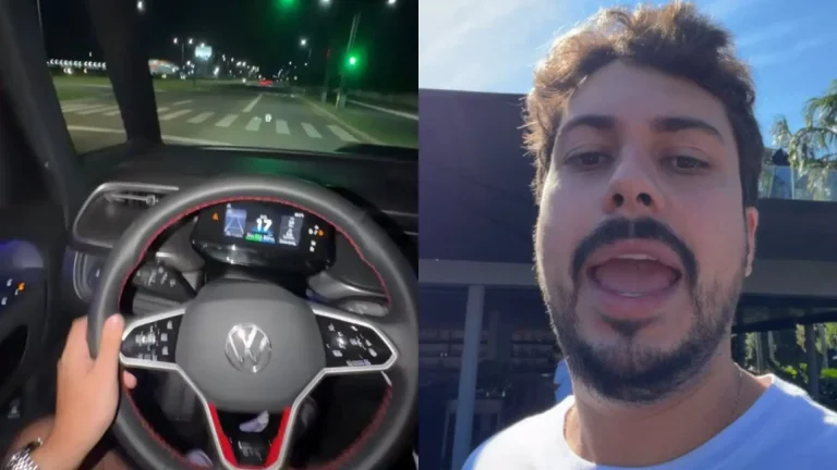 Influenciador automotivo se filmou dirigindo pela Capital pouco antes de ser preso. (Fotos: Reprodução das Redes Sociais)